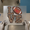 Football Love Leopard Print | DTF Transfer Ready to Press | Game Day Heat Transfer