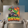 Bruh Dinosaur on Car | DTF Transfer Ready to Press | Retro Heat Transfer