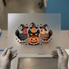 Halloween Witch Chickens & Pumpkin | DTF Transfer Ready to Press | Spooky Heat Transfer