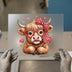 Cute Highland Cow with Heart Glasses | DTF Transfer Ready to Press | Valentine's Heat Transfer