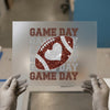 Game Day Football Glitter Heart | DTF Transfer Ready to Press | Sports Heat Transfer