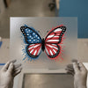 USA Flag Butterfly | DTF Transfer Ready to Press | Patriotic Heat Transfer