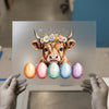 Highland Cow Easter DTF Transfer Ready to Press | Spring Floral Heat Transfer