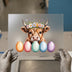 Highland Cow Easter DTF Transfer Ready to Press | Spring Floral Heat Transfer