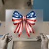 Patriotic USA Flag Bow | DTF Transfer Ready to Press | Graphic Heat Transfer