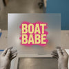 Boat Babe Retro Grunge | DTF Transfer Ready to Press | Distressed Heat Transfer