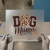 Dog Mama Leopard Paw Print | DTF Transfer Ready to Press | Glitter Heat Transfer