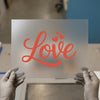Love Script Hearts | DTF Transfer Ready to Press | Romantic Heat Transfer