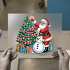 Christmas Santa & Snowman | DTF Transfer Ready to Press | Holiday Heat Transfer