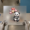 Cute Panda Heart Balloons | DTF Transfer Ready to Press | Cartoon Heat Transfer
