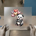 Cute Panda Heart Balloons | DTF Transfer Ready to Press | Cartoon Heat Transfer