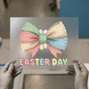 Easter Day Knit Bow | DTF Transfer Ready to Press | Cozy Pastel Heat Transfer