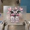 Valentine Cows with Hearts | DTF Transfer Ready to Press | Romantic Heat Transfer