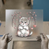 Cute Kitten & Hearts | DTF Transfer Ready to Press | Kawaii Heat Transfer