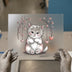 Cute Kitten & Hearts | DTF Transfer Ready to Press | Kawaii Heat Transfer