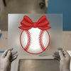 Baseball with Bow | DTF Transfer Ready to Press | Sports Fan Heat Transfer