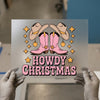 Howdy Christmas Retro Cowgirl | DTF Transfer Ready to Press | Holiday Heat Transfer