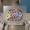Neon Spooky Ghost DTF Transfer Ready to Press | Halloween Heat Transfer
