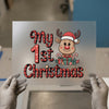 My 1st Christmas Buffalo Plaid Reindeer | DTF Transfer Ready to Press | Holiday Heat Transfer
