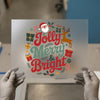 Jolly Merry & Bright Christmas | DTF Transfer Ready to Press | Holiday Heat Transfer