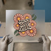 Sunny Days Ahead Daisies | DTF Transfer Ready to Press | Retro Floral Heat Transfer
