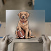 Football Golden Retriever | DTF Transfer Ready to Press | Cartoon Heat Transfer