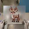 Cute Sequin Reindeer | DTF Transfer Ready to Press | Holiday Heat Transfer