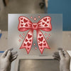 Heart Bow Design | DTF Transfer Ready to Press | Retro Valentine Heat Transfer