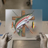 Rainbow Trout Fishing | DTF Transfer Ready to Press | Angler Heat Transfer