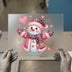 Pink Leopard Snowman | DTF Transfer Ready to Press | Winter Cute Heat Transfer