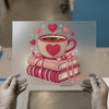Cozy Knit Coffee & Books | DTF Transfer Ready to Press | Pink Heat Transfer