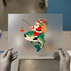 Santa Fishing Bass DTF Transfer Ready to Press | Merry Christmas Heat Transfer