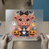 Cute Highland Cow & Cat Halloween | DTF Transfer Ready to Press | Spooky Heat Transfer