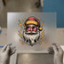 Cool Santa Claus with Glasses | DTF Transfer Ready to Press | Retro Heat Transfer