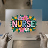 Floral Nurse DTF Transfer Ready to Press | Retro Bloom Heat Transfer