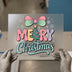 Merry Christmas Retro Bow | DTF Transfer Ready to Press | Cute Pastel Heat Transfer