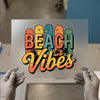 Beach Vibes Retro Summer DTF Transfer Ready to Press | Vintage Style Heat Transfer