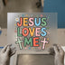 Retro Floral 'Jesus Loves Me' | DTF Transfer Ready to Press | Christian Heat Transfer