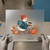 Autumn Duck with Coffee | DTF Transfer Ready to Press | Fall Heat Transfer