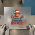 Santa's Favourite Hot Mess Highland Cow | DTF Transfer Ready to Press | Christmas Heat Transfer