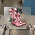 Christmas Holly Cowboys Boots | DTF Transfer Ready to Press | Western Heat Transfer