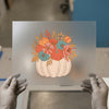 Floral Pumpkin Bouquet | DTF Transfer Ready to Press | Autumn Heat Transfer
