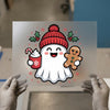 Christmas Ghost & Gingerbread | DTF Transfer Ready to Press | Cute Heat Transfer