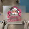 Pink Merry Christmas Santa DTF Transfer Ready to Press | Christmas Heat Transfer