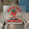 Girl Math Strawberry | DTF Transfer Ready to Press | Retro Groovy Heat Transfer