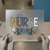 Leopard Print & Floral Nurse | DTF Transfer Ready to Press | Medical Heat Transfer