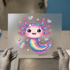 Sparkle Axolotl Rainbow | DTF Transfer Ready to Press | Kawaii Heat Transfer
