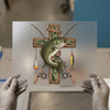 Fishing Bass Cross | DTF Transfer Ready to Press | Outdoor Heat Transfer