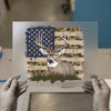 Distressed American Flag & Deer | DTF Transfer Ready to Press | Patriotic Heat Transfer