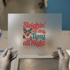 Sleighin' All Day, Tipsy All Night DTF Transfer Ready to Press | Christmas Heat Transfer